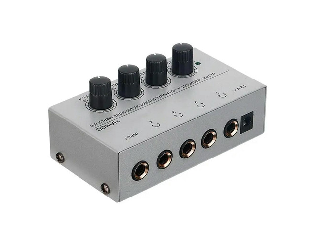 Ultra-HA400 4-Channel l Stereo Headphone Amplifier For Sound Mixing And Guitar, EU Plug