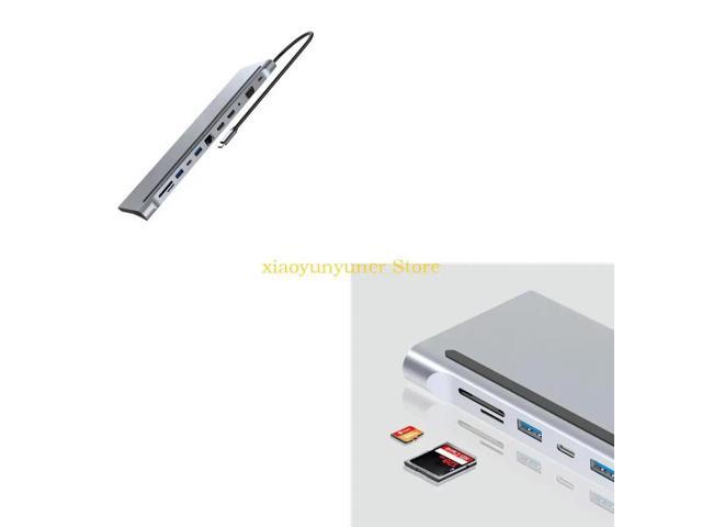12-in-1 Type-C Hub Docking Station Dual for HDMI RJ45 Gigabit Lan PD Laptop Docking Stations for MacBook Pro Air and for