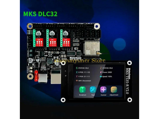 MKS DLC32 GRBL Offline Controller 3D Engraver Control Board TS35-R for Touch Scr