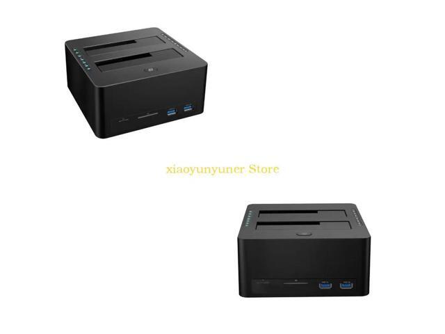 Efficient Hard Drive Docking Station with Two Slots Dock Base USB3.0 Connection and Multiple Format Card Reader Support
