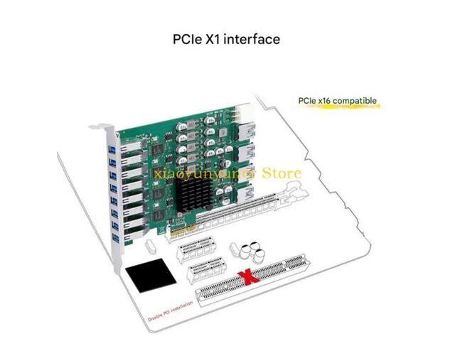 PCIExpress X1 To 4 USB 3.2 Gen1 Port Adapters High Performances Data Syncs Backward For USB 2.0 Devices