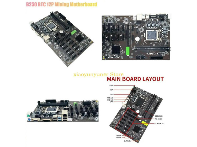 Mining B250 BTC CPU Motherboard PCI-E X16 Slots DDR4 Sodimm for CPU LGA 1151