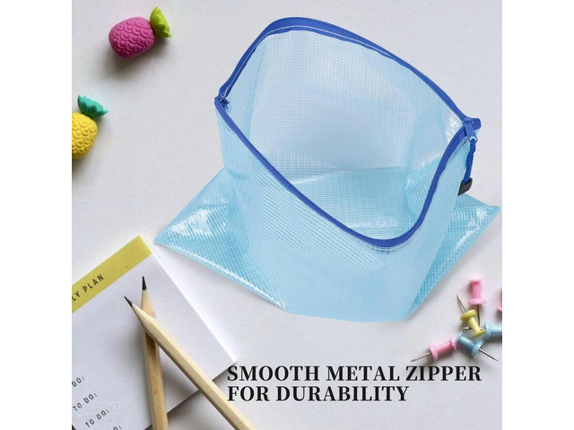 16Pcs Mesh Zipper Pouch Document Bag,Waterproof Zip File Folders,A4 Size, For School Office Supplies,Travel Bags