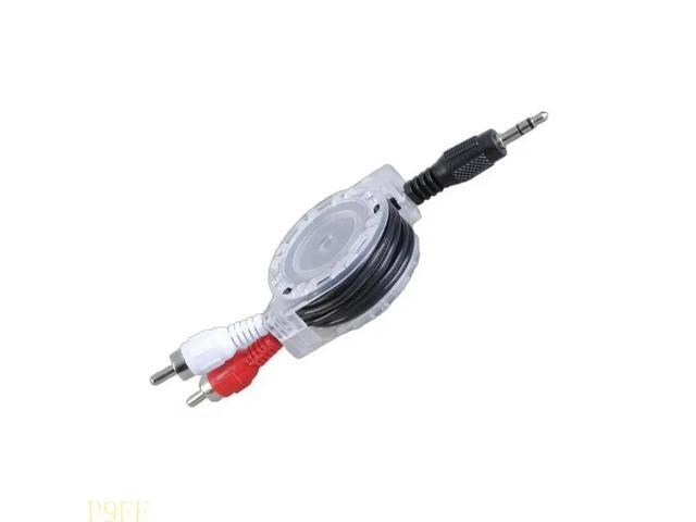 3.5mm to 2RCA Telescopic Cable 3.5mm Male to 2RCA Male Y Splitter Sound Stereo Cord Replacement for Amplifier Mixer