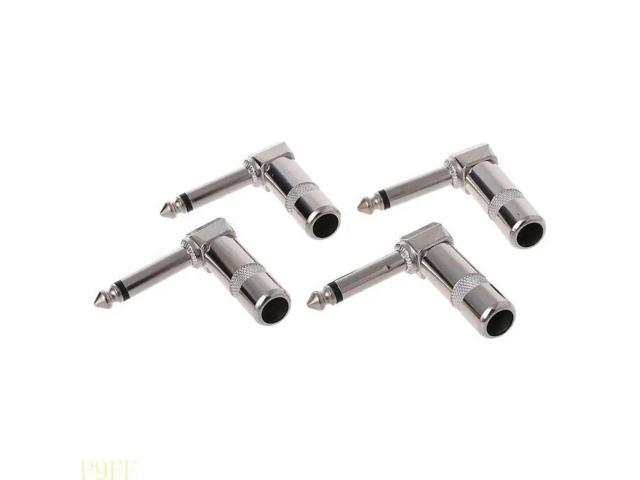 4 Pcs 1/4' TS Mono Phone Plug Guitar o Connector 6.35mm