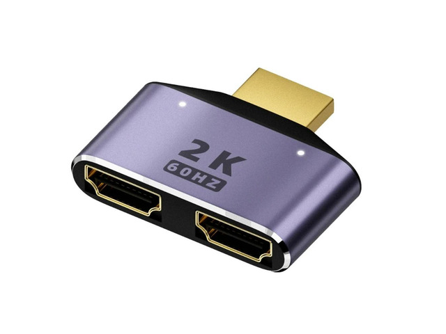 Cable Splitter Adapter Converters 1 In 2Out Port Male to 2 1080P For Game Videos Multimedia