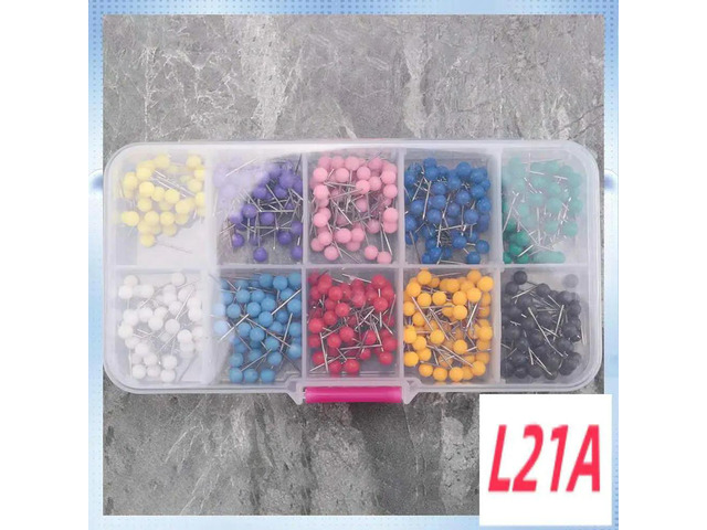 Map Tacks Push Pins Plastic Head With Steel Point, 4Mm, 500 Pieces