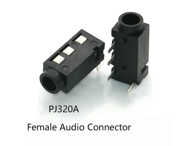 100Pcs 3.5Mm Female Audio Connector 4 Pin DIP Headphone Jack Socket PJ-320A