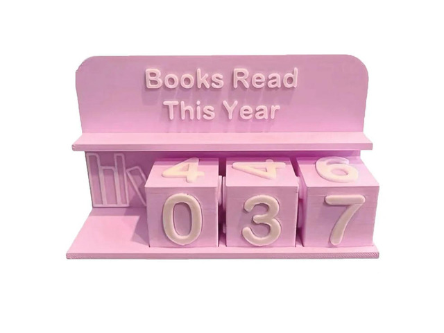Bookshelf Decor Book Read This Year Counter, 3D Challenge Reading Tracker, Reading Challenge Gift, Number-Blocks Sign