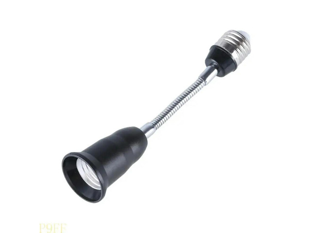 E27 to E27 Screw Base Light Extender with 360 Degree Flexibility, Fits LED Fan Light & More, 19cm Extension
