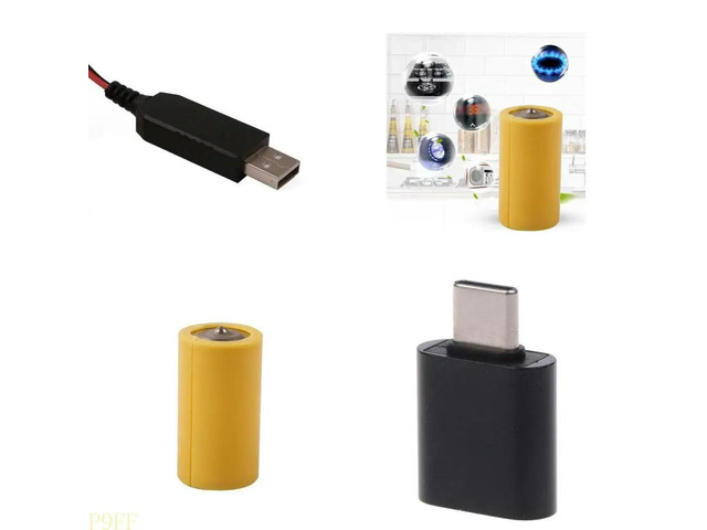 1 Set LR14 C Eliminators Cable Power Supply Cord +USB C Adapter to Replace 3x 1.5V LR14 C for Gas Stove
