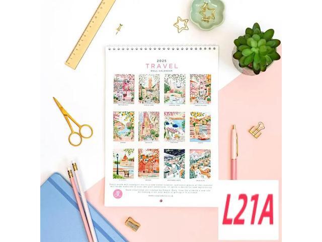 2025 Calendar, Travel Wall Calendar, Monthly Planner, Wall Calendar, Wall Decor, Stationery, Gift For Her, Cottage Core