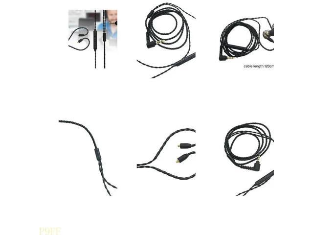 Triple Button Mics Headphone Replacement Cable 4Strand Braideds 3.5mm Jacks Option