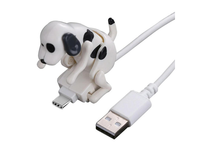 1PC Funny for Touch Dog Phone Charger Cable for Type-C Moving Stray Dog Fast Charging USB C Cable with for Touch Switch