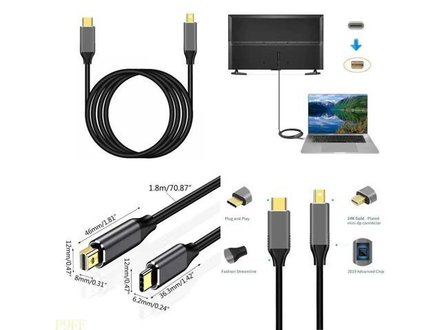 USB C to Mini DP PD Charging Cable Expand Monitor 4K @60Hz for