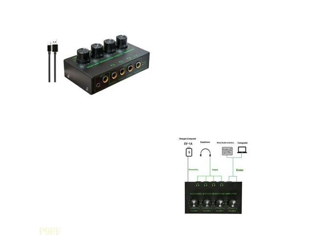 4 Channel Headphone Amplifier for Mixer Headphone Mixer Amplifier Headphone Splitter LED Headphone Amplifier Splitter