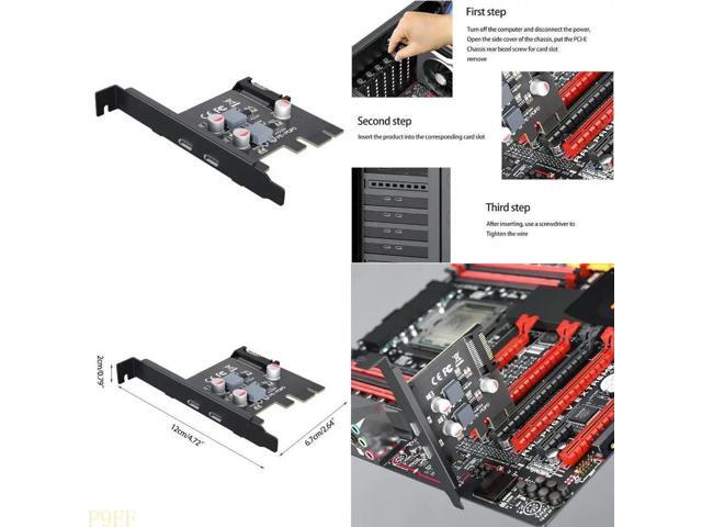2-Port PCI for Express Expansion Card Internal Hub PCI-E USB Add-on Card R