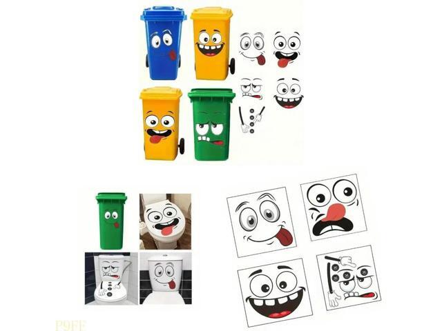 Multiple Use Smiling Face Decals For Technology Gadgets PVC Auto Adhesive Set Of 4