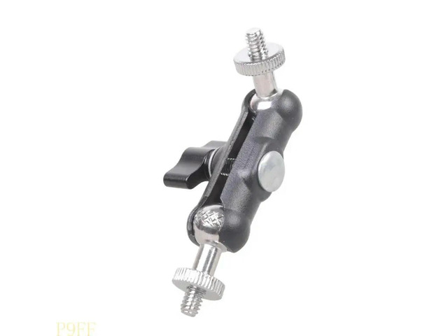 Adjustable Double 1/4 Thread 360Swivel Ball Head Bracket Connectors For Monitor
