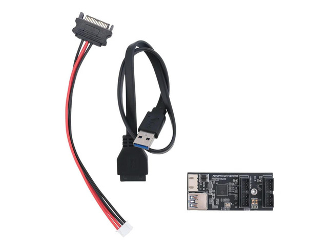 19Pin To Type E + 19Pin Motherboard 1 To 2 Splitter USB 3.2 GEN 1 Hub Adapter A-KEY 19Pin To Dual 19P Extension Card Kit