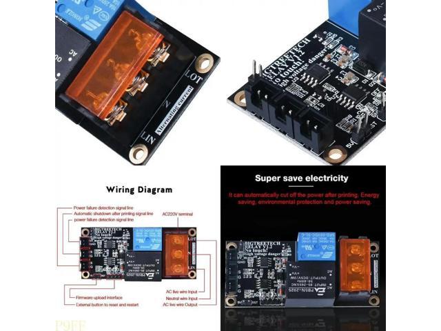 Bigtreetech Relay V1.2 Automatic Shutdown Modules forCR10 Printer Reprap 3.3-5V Input Power Support Short Circuit Detect