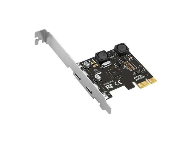 PCI Express X1 To USB 3.0 5Gbps 2-Port Type C Expansion Card Hub Adapter Controller VIA Chip For Desktop PC