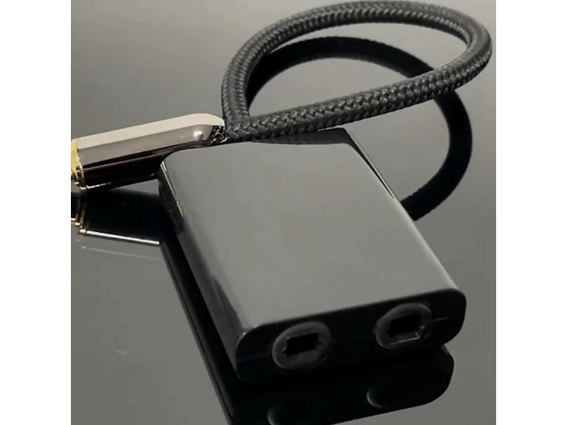 Optical Fiber Cable Splitter 2 in 1 Toslink Converter for HDTV DVD Digital TV Sound Bar Amplifier, Gold Plated