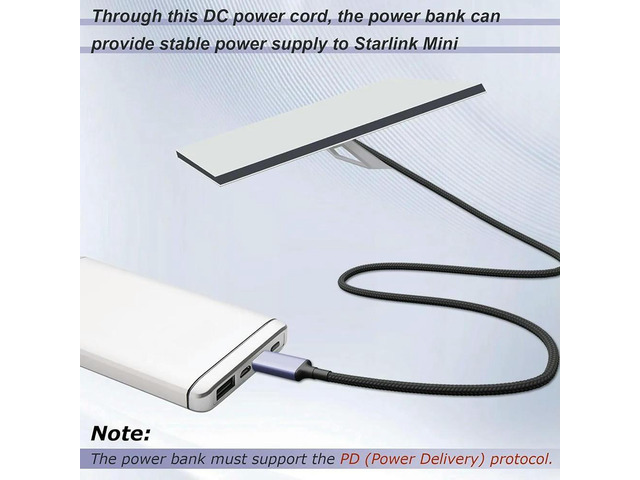 For Starlink Mini Type C To DC Power Cable Support 140W USB C Charging Cable For Starlink & Mobile Power Bank 180Cm