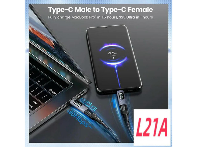 2 PCS USB C Adapter,100W USB C Female To USB C Male Extension Adapter Gray Type C Power Meter Tester With Digital Display