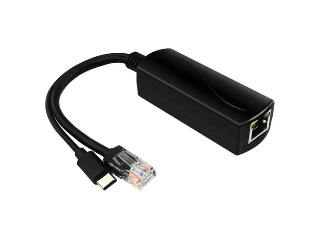 For Raspberry Pi 5 Poe Splitter 5V 4A 10/100/1000Mbps IEEE802.3Af/At Type C Poe Splitter For Raspberry Pi 5B Easy Install