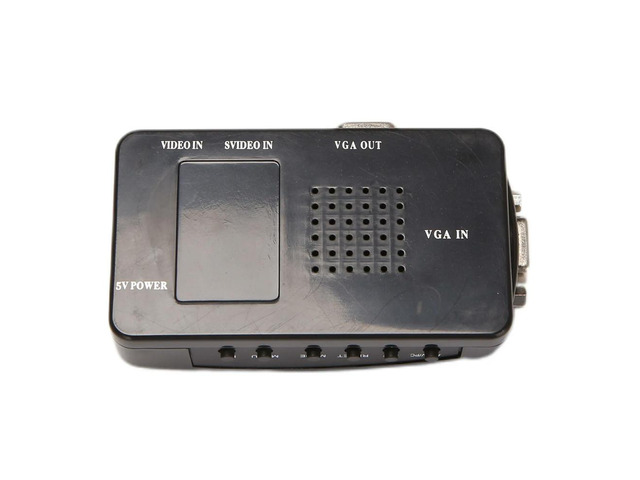 3X AV To VGA Adapter RCA VGA Converter PC RCA Composite S-Video AV Input To PC VGA LCD Output Converter Switch Box