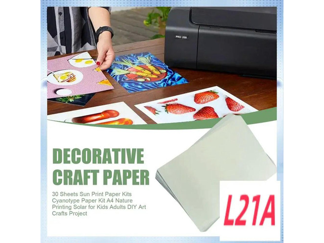 30 Sheets Sun Print Paper Kits Cyanotype Paper Kit A4 Nature Printing Solar Fit For Kids Adults DIY Art Crafts Project