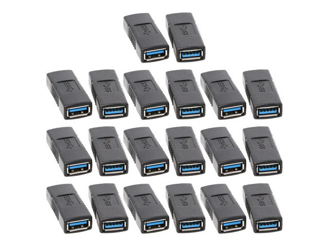 20Pcs USB 3.0 Type A Female To Female Adapter Coupler Gender Changer Connector