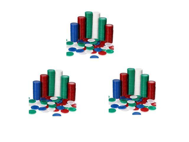 1200 Pieces Plastic Poker Chips Game Chips 4 Colors Counter Card For Game Playing Counting Bingo Game Chips Card, 3