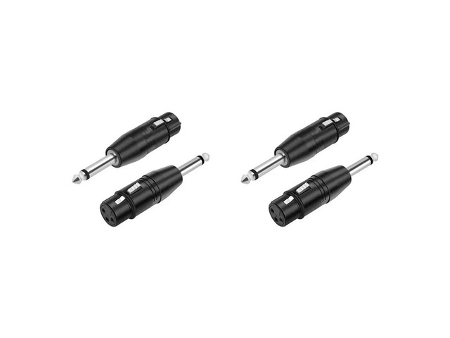 4Pcs 6.35Mm Mono Male To XLR 3 Pin Female Audio Plug Converter Adapter Connector For Headphone Microphone Amplifier