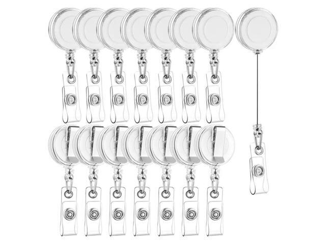 100 PCS Retractable Badge Reel Clips ID Card Holder Reel With l Belt Clip For Hanging Cards Key Chains