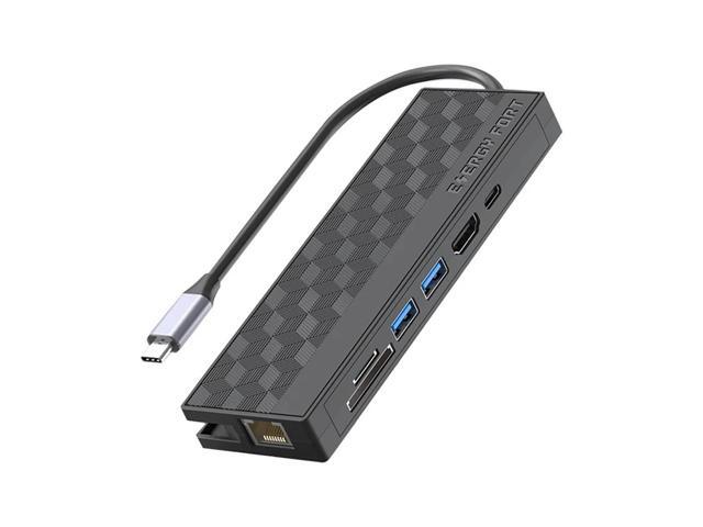 1 Piece 7In1 USB 3.0 Dock Station USB C Hub 5Gpbs High Speed 1000Mbps For Laptop