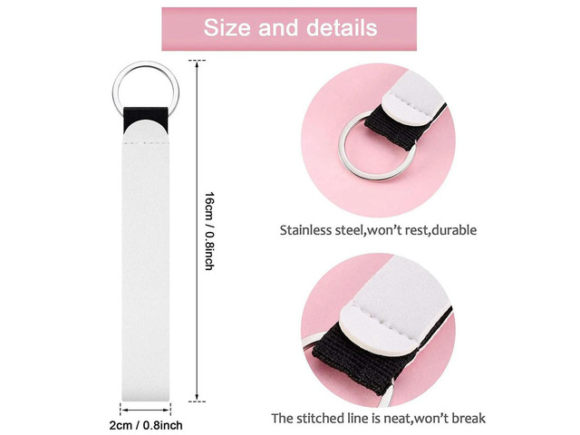 60 Pieces Sublimation Blank Wristlet Lanyards Strap Wristlet Keychain Wrist Lanyard Keychain Holder