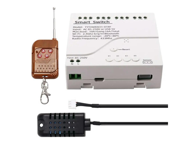 Tuya Switch Temperature Humidity Sensor Monitor AC 85-250V Switch With RF Remote Controller