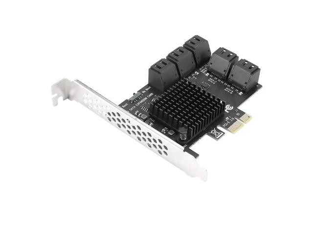 10 Port SATA 3.0 To Pcie X1 Expansion Card PCI Express SATA Adapter SATA3 6G Converter With Heatsink For
