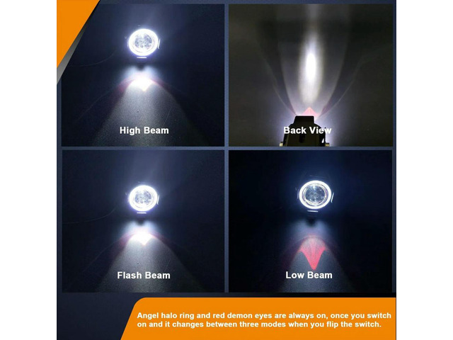 U7 Electric LED Spotlight Highlight Flashing Angel Eyes Motorcycle LED Light for Electric Remodel