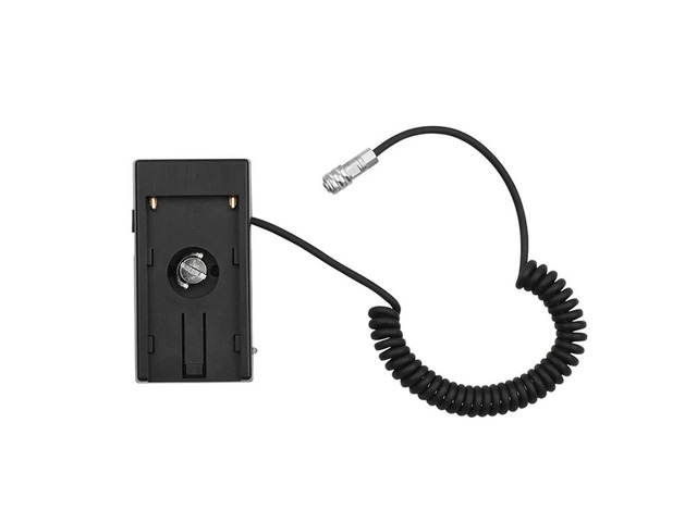 Cinema Camera BMPCC 4K Power Supply Mount Plate Adapter With Spring Cable For NP-F970 F750 F550 Black