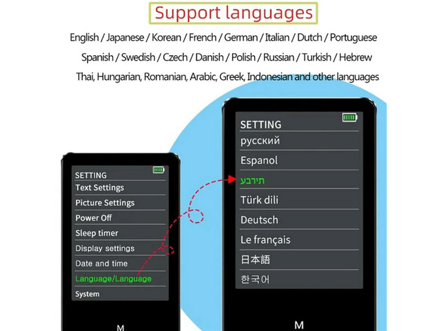 MKE-iX2 Support Bluetooth 4.2 Lossless MP3 Player 40GB HiFi Audio Walkman with FM Radio EBook Voice