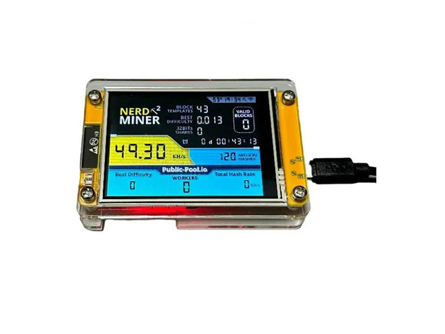 Nerdminer V3 2.8-Inch BTC Solo Lottery Nerd Miner Crypto Bitcoin Miner Solo Mining Machine