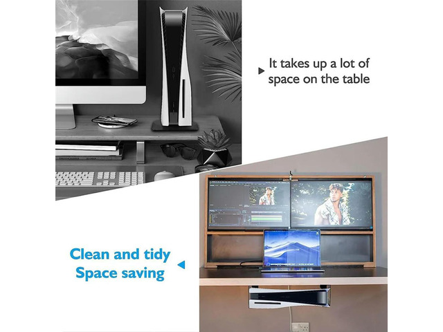 Under Desk Holder For PS5/PS5 Slim Stealth Mount Compaitble With For 5 Disc & Digital Edition Game Console