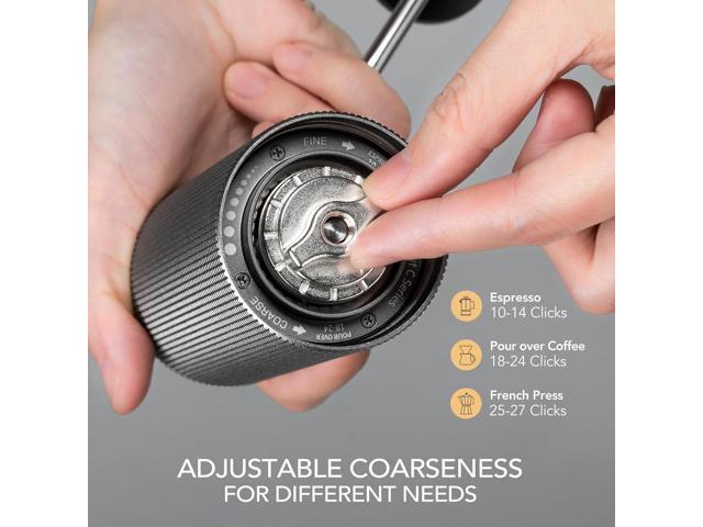 TIMEMORE Chestnut C2 Manual Coffee Grinder Capacity 25g with CNC Stainless Steel Tapered Burr - Internal Adjustable Setting, Double Bearing...