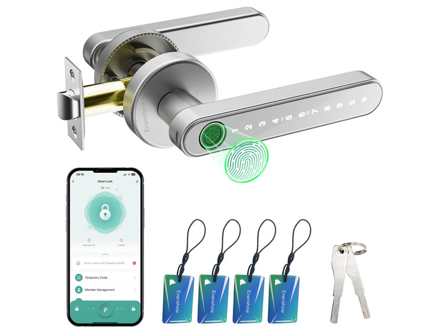 Smart Door Lock with Knob, Keyless Entry Door Locks with Handle, Fingerprint Door Knob for Bedroom/Front Door/Apartment,Generate Passcode Remotely...