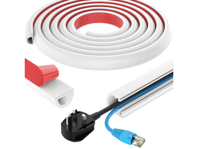 78 Inch Wall Cord Hider, Silicone Self Adhesive Cable Hider Cord Cover, Flexible Wire Covers for Cords Cable Cover Cable Concealer for Wires W0.59...