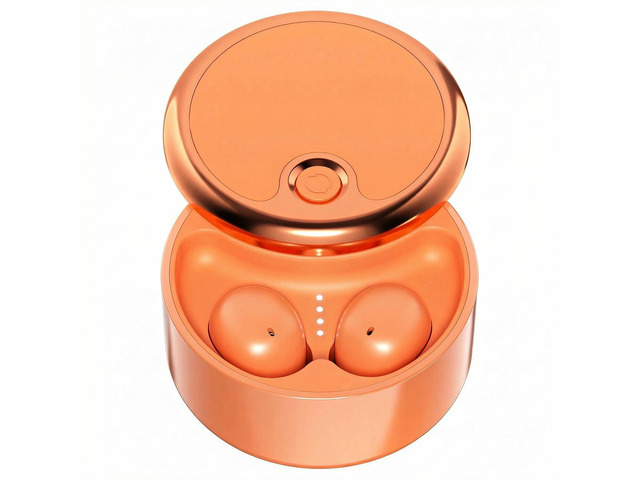 Wireless Bluetooth Sleep Earbuds for Side Sleepers - Sunbeam Orange Miniature low profile fit, Stay-in architecture, Noise reduction, Twist open...