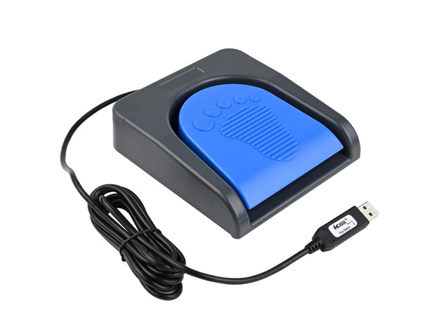 Upgraded USB Single Foot Pedal Switch Control One Key Footswitch Program Customized Computer Keyboard Mouse Game Action HID (Blue Pedal)